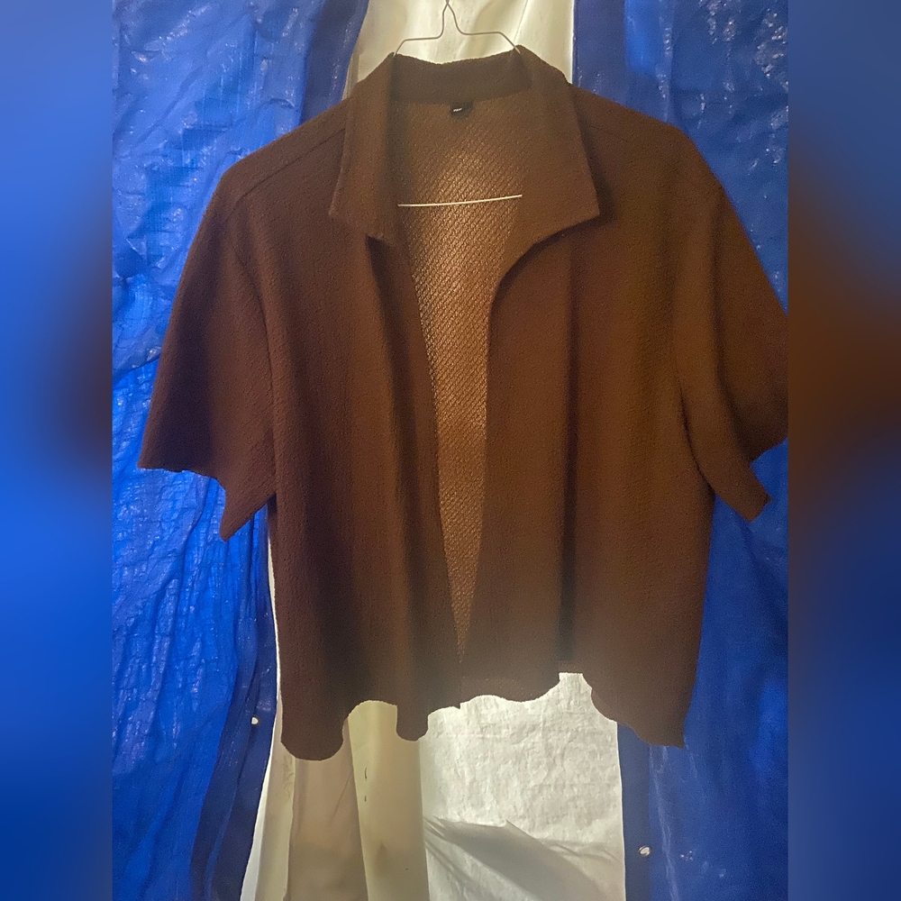 Chic Brown Open-Front Cardigan